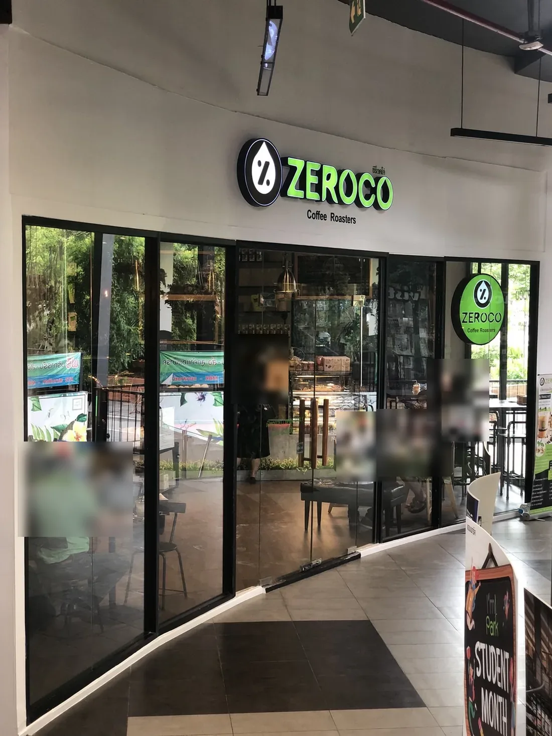 หน้าร้านคาเฟ่ Zeroco สาขาโรงคั่ว